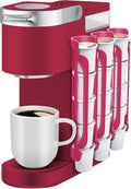 K Cup Holder for Keurig: Coffee Pod Holder for Counter Small Space - Kcup holders for Wall Mount (3, Rose Red)