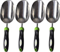 Garden Guru Super Strong Garden Scoop Trowel Shovel Transplanter - Stainless Steel - Rust Resistant - Ergonomic Grip - Perfect Hand Shovel for Gardening Transplanting and Digging (4 Pack)