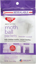 Enoz Lavender Scented Moth Ball Packets, Kills Clothes Moths, Carpet Beetles, Eggs and Larvae, 12 oz Resealable Bag