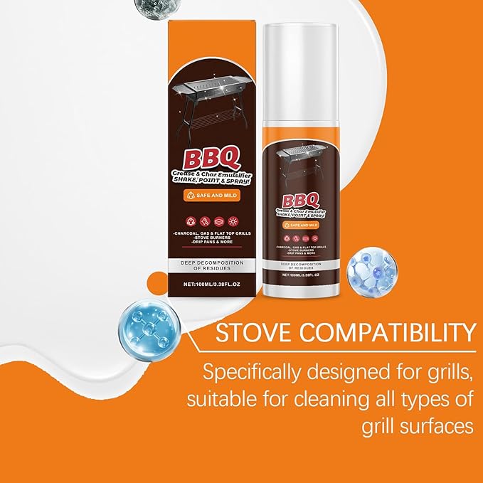 Stainless Steel Grill Cleaner, 100ml Heavy Duty Foam, 3.9x3.9x13.7cm, for BBQ, Oven, Kitchen, Outdoor Grills, Home, Restaurant, Appliance Maintenance