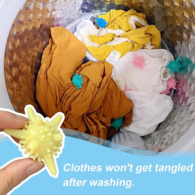 Washing Machine Laundry Balls 5 Pack – Soft PVC Anti‑Tangle & High Friction Wash Balls for Deep Stain Removal, Reusable Washer Balls for All Machines, Random Mixed Colors