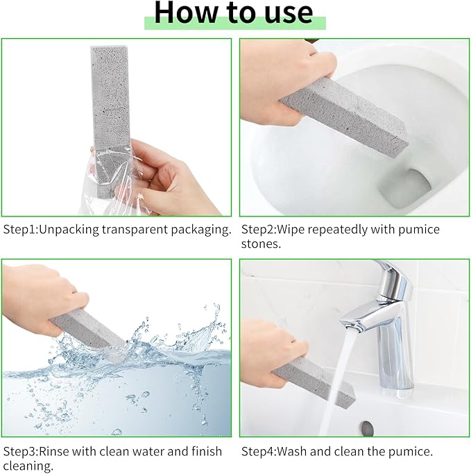 25 Pieces Pumice Stone Toilet Bowl Cleaner, Pumice Scouring Stick Remove Hard Water Ring in Toilet, Pumice Stones for Cleaning, Household, Bath, Kitchen, Pool (5.9 x 1.4 x 0.9 Inches)