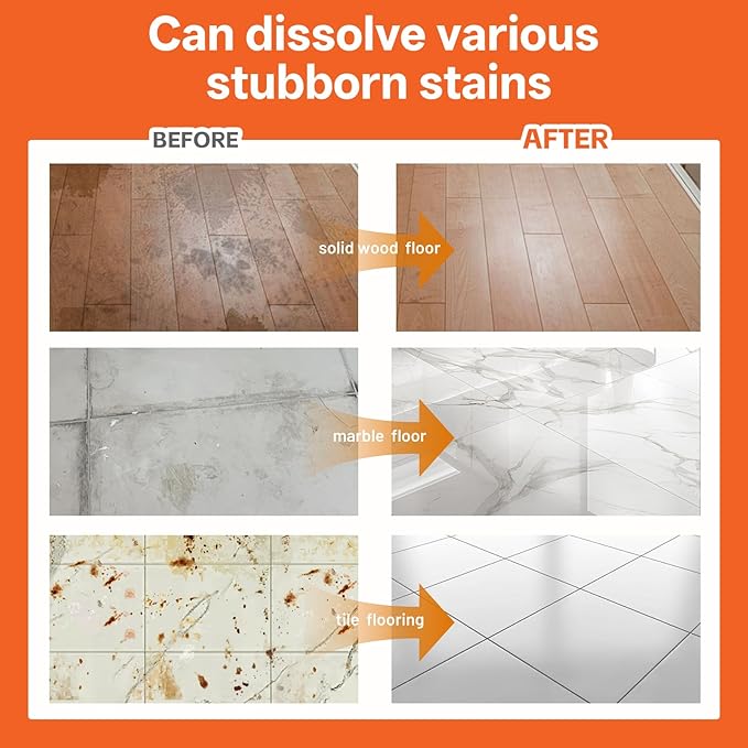 Floor Cleaning Solution Orange Scent, Compatible with Roborock Cleaning Solution Quick Drying Without Residue Suitable for All Robot Vacuums and Wet Dry Dual-Use Vacuum Cleaners (2.5 L, Orange)