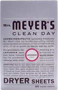 MRS. MEYER'S CLEAN DAY Dryer Sheets, Fabric Softener, Reduces Static, Infused with Essential Oils, Lavender, 80 Count