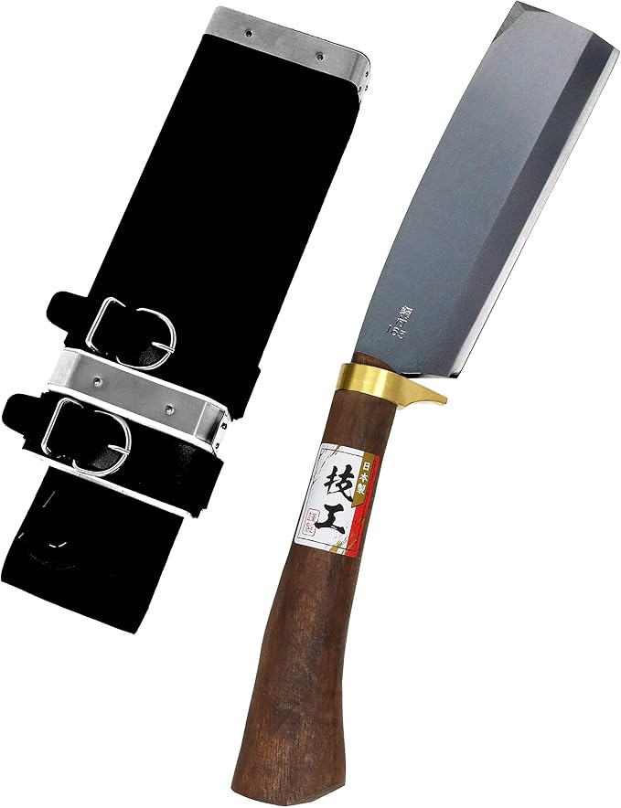 KAKURI Japanese NATA Tool Knife 6.5" Made in Japan, Bushcraft Hatchet Axe with Sheath for Camping, Outdoor, Campfire, Gardening