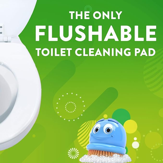 Scrubbing Bubbles Flushable Toilet Wand Refills, Fresh Brush Toilet Cleaner Refill Pads, Cleans Limescale & Fights Odors, Citrus Scent, 10 Count, Pack of 4