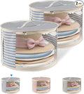2 Pack Hat Storage Box with Clear Window, Holds up to 7 Caps Cowboy Hat Organizer Bag for Closet for Wide Brim Hats with Carrying Handles, Blue