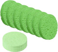 uxcell 20Pcs Cellulose Sponges, Round Kitchen Clean Sponges Non-Scratch Compressed Dish Scrubber for Kitchen Household Cookware Bathroom Cleaning & DIY, Green