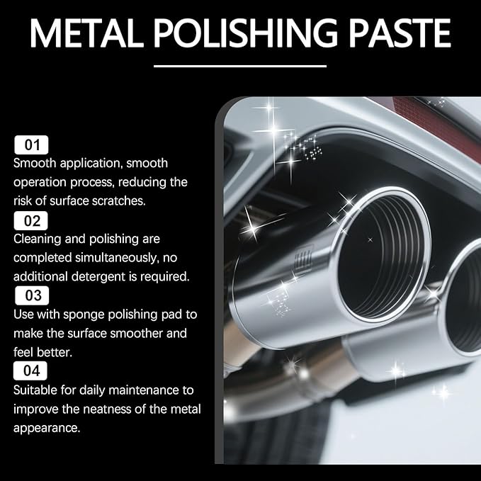 Metal Polishing Paste Pipe Infused Polishing Pads Chrome Stainless Steel Aluminum Cars Paste Protectant Scratch Remover Metal Care Kit Tarnish And Oxidation Remover