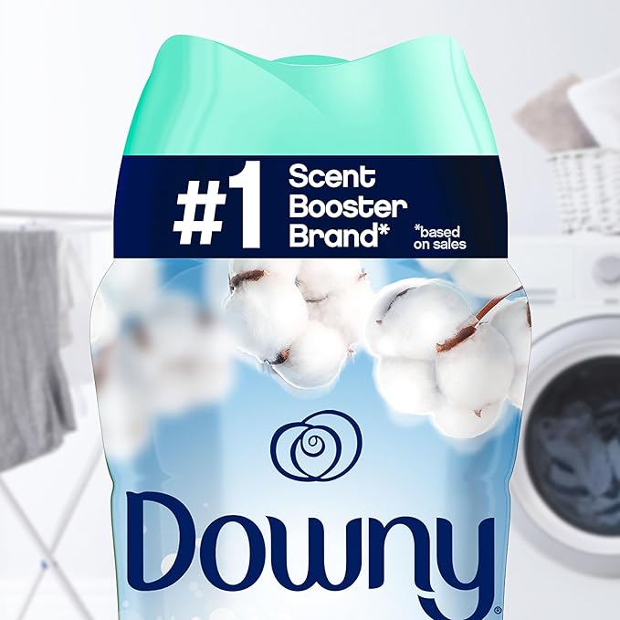 Downy Cool Cotton In-Wash Laundry Scent Booster Beads, 18.2 oz, laundry scent beads, Long-lasting Freshness