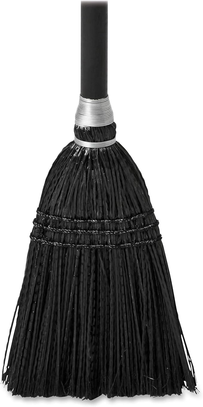 Rubbermaid Commercial Products Executive Series Indoor/Outdoor Lobby Broom, Wood Handle, Black, Professional/Janitorial Cleaners and Debris Collection for Lobby/Courtyard/Office/Kitchen, Pack of 12
