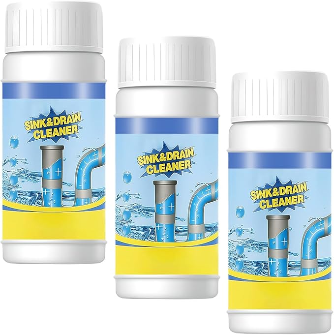 Sink & Drain Cleaner Powder, Quick Foaming Powder for Bathroom & Kitchen Dredging (3 pcs)