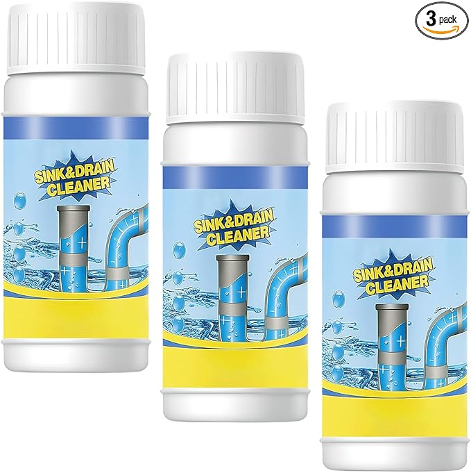 3 PCS Sink & Drain Cleaner Powder, 2026 New Upgraded Quick Foaming Powder for Bathroom and Kitchen Dredging