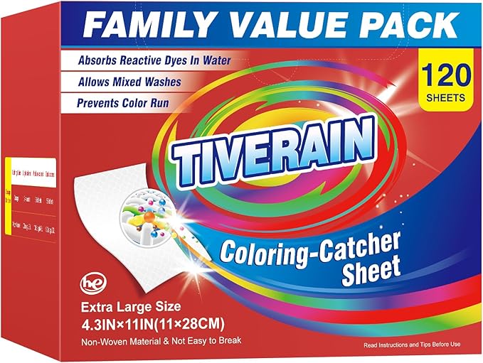 120pcs Laundry Color Catcher Sheets,Color Grabbers Dye Grabbing Sheets,Allow Mixed Washes and Prevents Color Runs,Fragrance Free Color Absorber Sheets for Washer No Fluorescent Agent