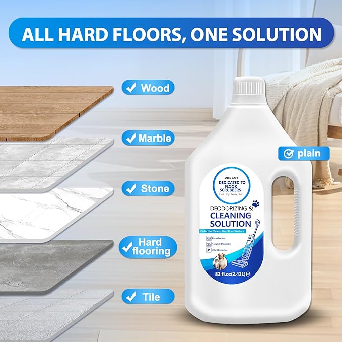 Floor Cleaning Solution, 82 Fl Oz , Deep Cleans for Multiple Hard Floors, Compatible with Tineco S3/S5/S7 Pro & iFloor 3/5 (No Steam), Deep Deodorization Pet-Friendly, Stain-Busting & Fresh-Scented