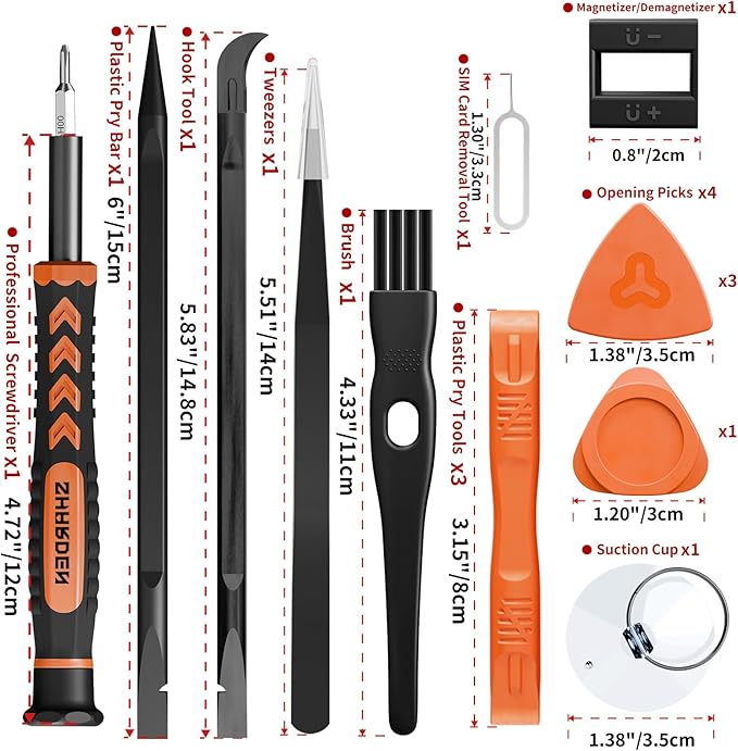 SHARDEN 58 in 1 Small Precision Screwdriver Set Magnetic Mini Screwdriver Set with Case Professional Electronic Tools Kit for iPhone, MacBook, Computer, Laptop, PC, RC, PS4, Xbox, Eyeglasses, Watch