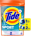 Tide Power Pods Sport Laundry Detergent Pacs, 18 Count, Advanced Sweat + Stain Fighter