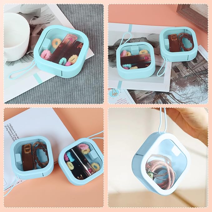 Hair Tie Organizer, Small Portable Hair Accessories Storage Can Be Stackable Or Hung On The Wall, Small Items Holder Hair Tie Organizer for Jewelry Hair Stuff Hair Clip Cotton Swab