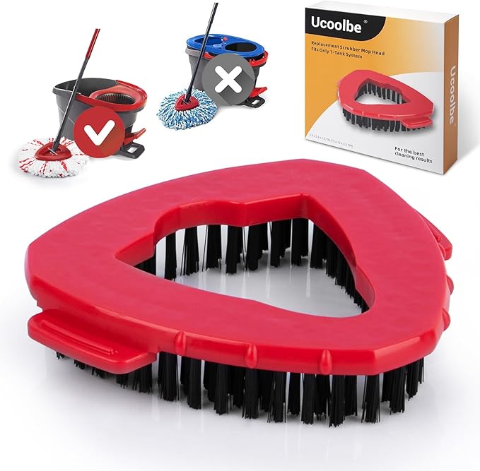 Spin Mop Scrub Brush for O-Cedar EasyWring 1 Tank System, Scrubber Brush Replacement Head with Stiff Bristle, Great for Bathroom, Kitchen, Pool, Glass and Tile Walls, No Include Mop Handle and Base