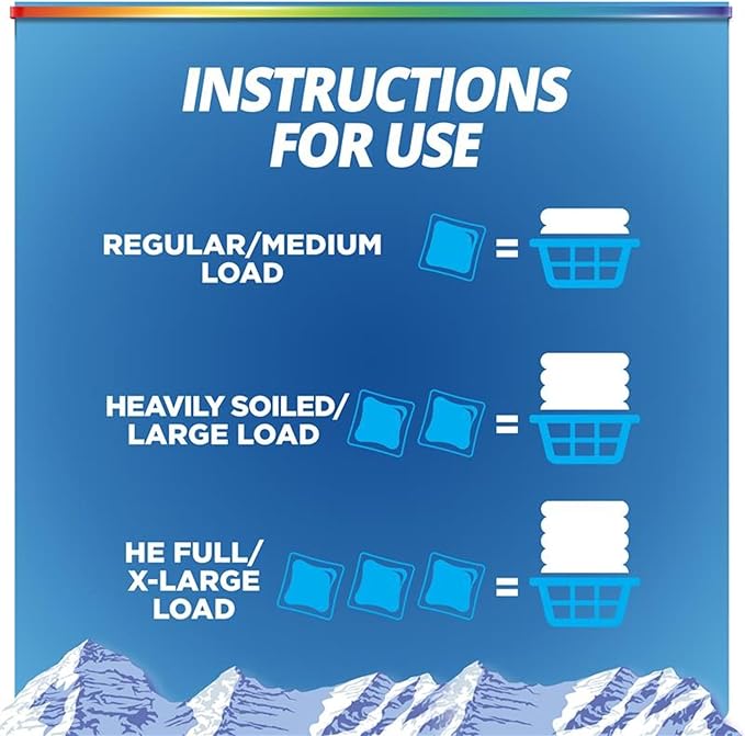 Purex Fresh Mountain Breeze Laundry Detergent Pacs, 66 Count, Pre Measured Pacs