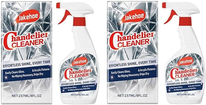 2 Pcs Chandelier Cleaner Spray – No Wipe Crystal & Brass Cleaner for Chandeliers, Drip-Dry Formula, Safe for Glass, Silk Plants, and Dark Crystals – Fast Dusting & Streak-Free Cleaning