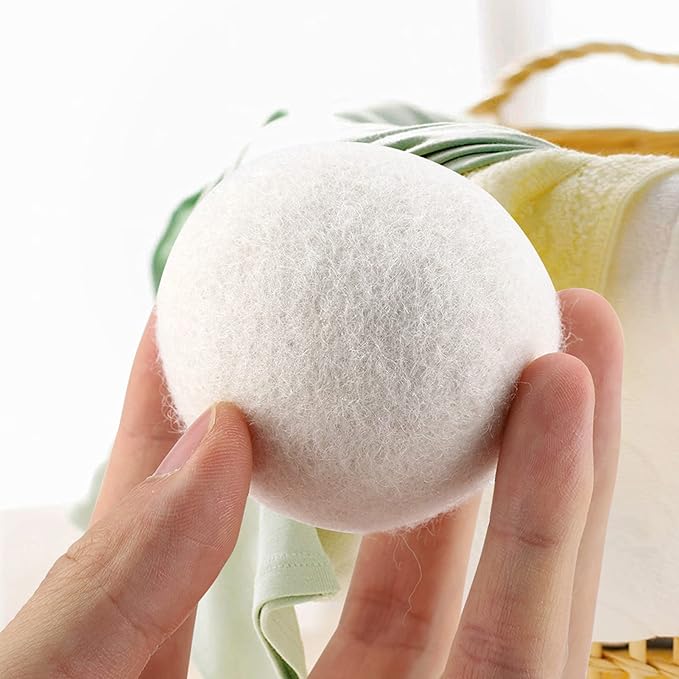 6Pcs 6cm Wool Balls Water Absorption Eliminates Static Laundry Replacement with Softener Balls Made from Materials for Clothes Drying Wool Fabric Softener Saves Money