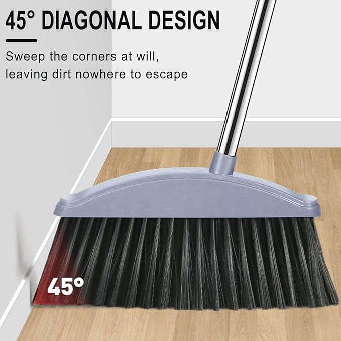 Broom with Dustpan Combo Set, Dust Pans with Long Handle, Small Brooms for Sweeping Indoor, Outdoor Brooms, Standing Dustpan, Push Broom, RV Essentials, Kitchen Appliances