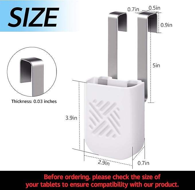 moonoom 2Pcs Toilet Tank Cleaning Tablet Holder,3.7'' x 2.9'' x 0.7'' Toilet Tank Bleach Tablet Bracket, Hanging Toilets Bowl Cleaner Carrier for Preventing Dissolved Residue From Polluting Water Tank