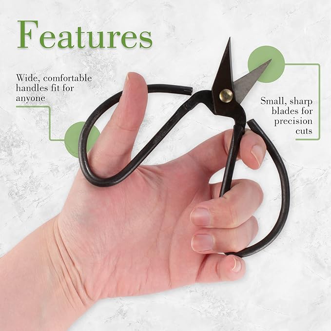 BambooMN 5.1" Heavy Duty Bonsai Forged Sharp Scissors - 3 Pieces
