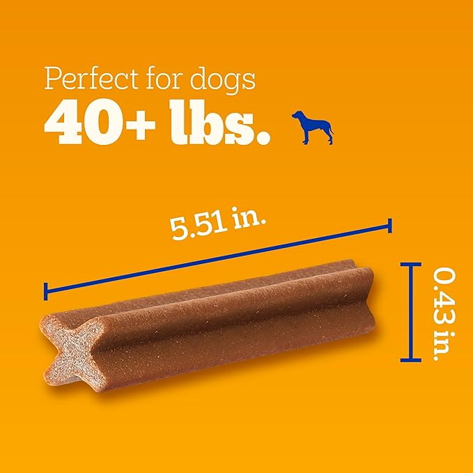 Pedigree Dentastix Large Breed Dog Treats, Beef Flavor, 1.67 lb. Bag (32 Treats)