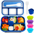 MaMix Bento Box Adult Lunch Box, Lunch Box Kids, Lunch Containers for Adults/Kids/Students,1300ML-4 Compartment Bento Box (bright blue)