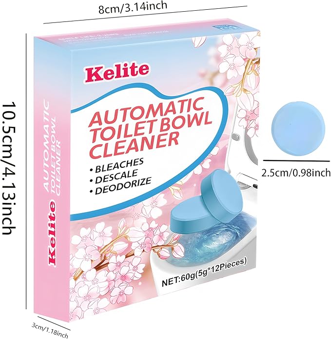 Toilet Bowl Cleaners - 12 PACK, Household Toilet Cleaner, Automatic Toilet Bowl Cleaners - Sustained-Release Toilet Tank Cleaners for Deodorizing and Descaling (Pack of 1)