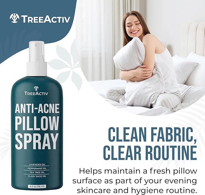 Anti-Acne Pillow Spray, 4 fl oz, Lavender Sleep Spray, Pure Essential Oil Air Freshener, Pillow Linen Spray for Bedding, Aromatherapy Lavender for Sleep, 1000 Sprays