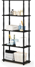 Furinno Turn-N-Tube 5-Tier Multipurpose Shelf / Display Rack / Storage Shelf / Bookshelf, Classic Tubes, Espresso/Black
