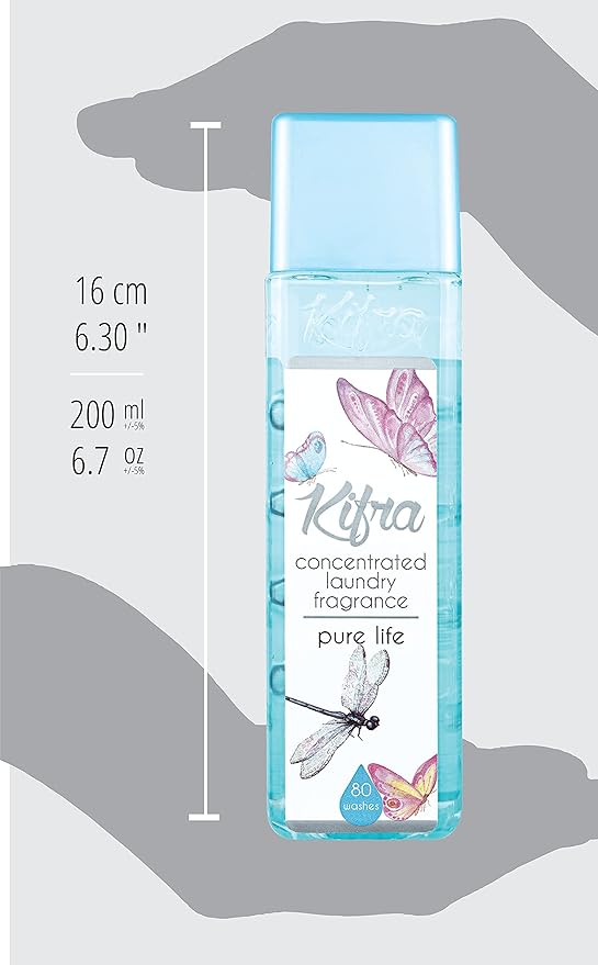 KIFRA PURE LIFE Concentrated Laundry Fragrance 6.76 Fl Oz 200ml 80 Washing Cycles