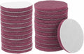 HARFINGTON 24pcs Scrubber Scouring Pads 500 Grits 4 Inch Drill Power Brush Hoop and Loop Surface Conditioning Disc Drill Scuffing Disc Scrub Pads for Home Kitchen Cleaning, Red