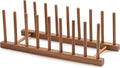 HBlife Acacia Wooden Dish Dying Rack Pot Lid Plate Organizer Holder for Cabinet, Cutting Board Stand Drainer Storage Plate Rack for Dish, Pot Lid, Bowl, Cup, Cutting Board and Books