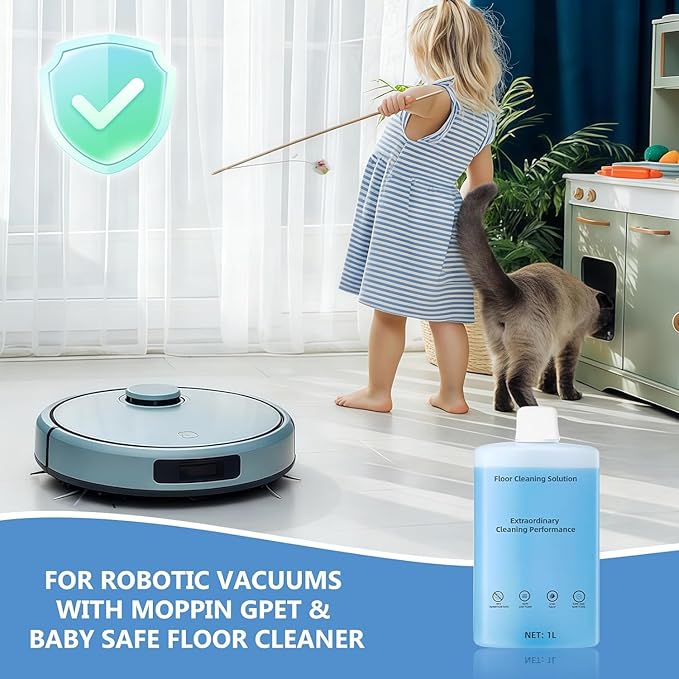 2-Pack Floor Cleaning Solution Compatible with Roborock Saros S8 S7 Q Revo Q Series Floor Cleaner for Hardwood, for Robot & Wet Dry Vacuums Mopping 2L, 33.8 Fl. OZ Original Flavor