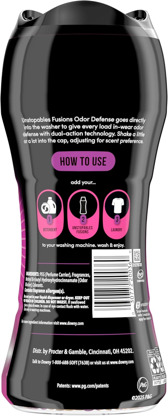 Downy Unstopables Fusions Odor Defense In-Wash Laundry Scent Booster Beads, Sunrise + Nectar Scent, 10.7 OZ, 2-in-1 Laundry Beads for Odor Defense