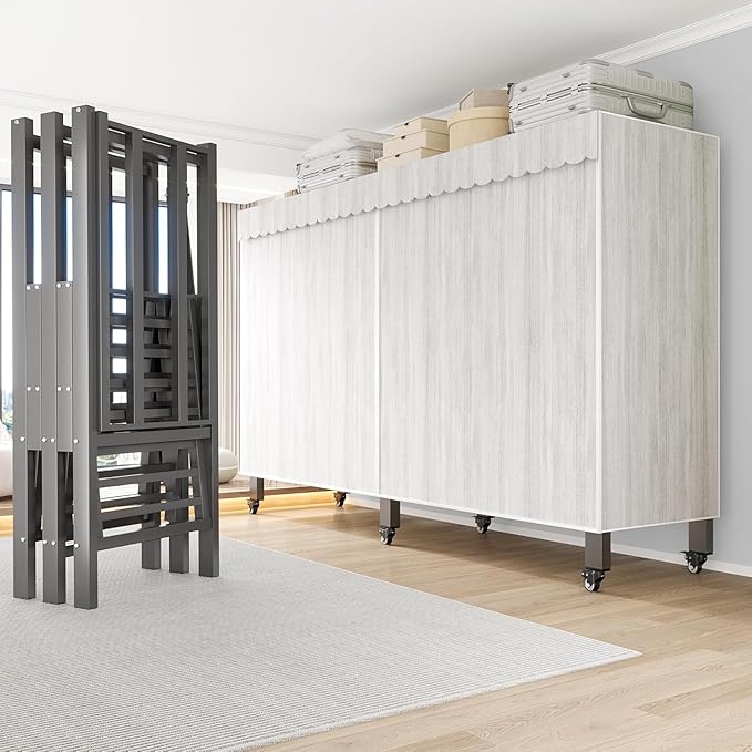 Heavy Duty Portable Closet with Cover Foldable Covered Clothes Rack for Hanging Clothes Armoire Wardrobe Closet System Freestanding Coat Storage Garment Racks (light gray（65.9in）)