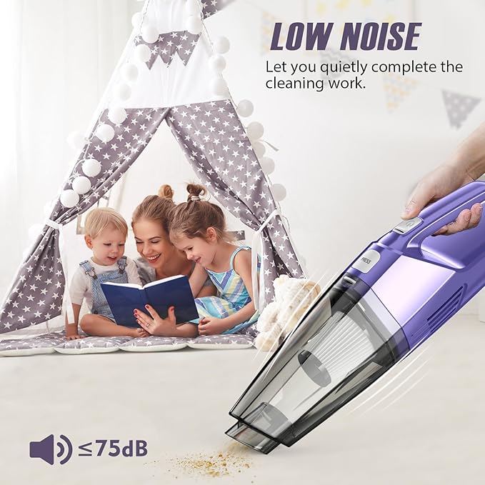 Bossdan Handheld Vacuum Cordless – Car Vac Portable with 8KPA & Multi Accessories & Low Noise, Lightweight Hand Held Vacuum Cordless Rechargeable for Car/Home/Dust/Pet Hair, Mine Portable Vacuum