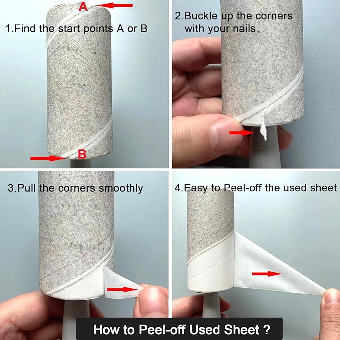 BAILALIBO Lint Rollers for Pet Hair Extra Sticky, 1100 Sheets Mega Value Set, Lint Remover for Clothes, Couch, Carpet, Dog & Cat, Furniture, Mini Travel Refills, for Daily Cleaning Tool