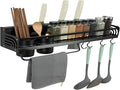 Kitchen Utensils Hanging Rack，19”d Hanging Storage Rack with Hooks, Cutlery Knife Holder for Seasoning,Cookware,Cutlery,Towel