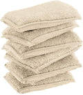 KMAKII Bamboo Kitchen Sponges Dish Sponges Natural Cleaning Sponges Beige 6 Pack