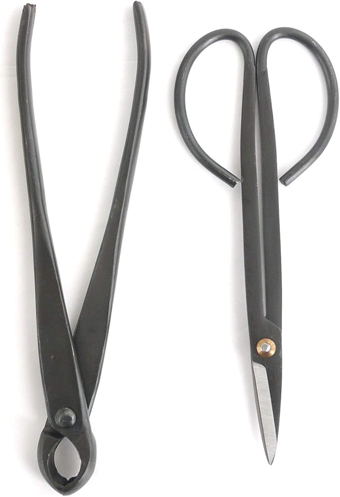 BambooMN Bonsai Basics Set - 8" Knob Cutter and 7.2" Trimming Shear - 3 Sets