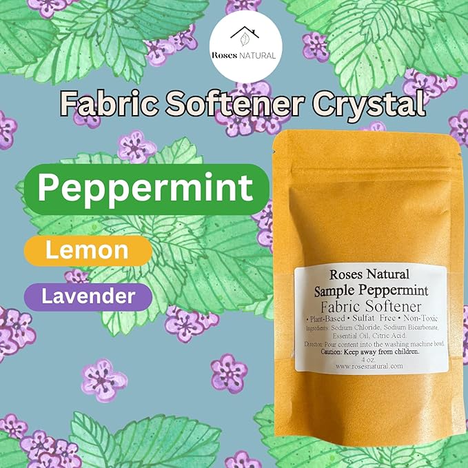 Fabric Softener Crystals, Freshens and Softens Fabrics, 3 Pleasant Scent (Peppermint, 4 oz Sample)