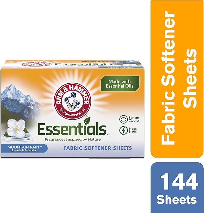 ARM & HAMMER Fabric Softener Sheets, Mountain Rain 144ct