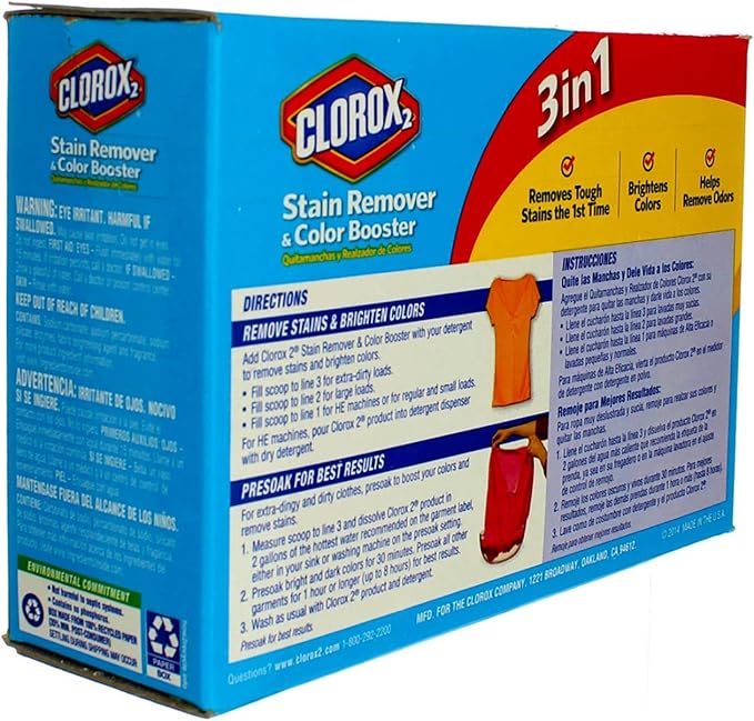 Clorox 2 Laundry Stain Remover and Color Booster Powder, 49.2 Ounce (Pack of 2)