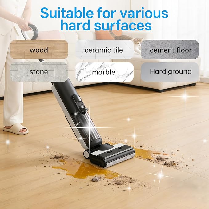 1L Fresh Ocean Floor Cleaning Solution Compatible With Tineco/Bissell/Dreame And Shark, Fragrance Deodorization, Deep Cleans for Multiple Hard Floors, Suitable With Cordless Wet/Dry Vacuum