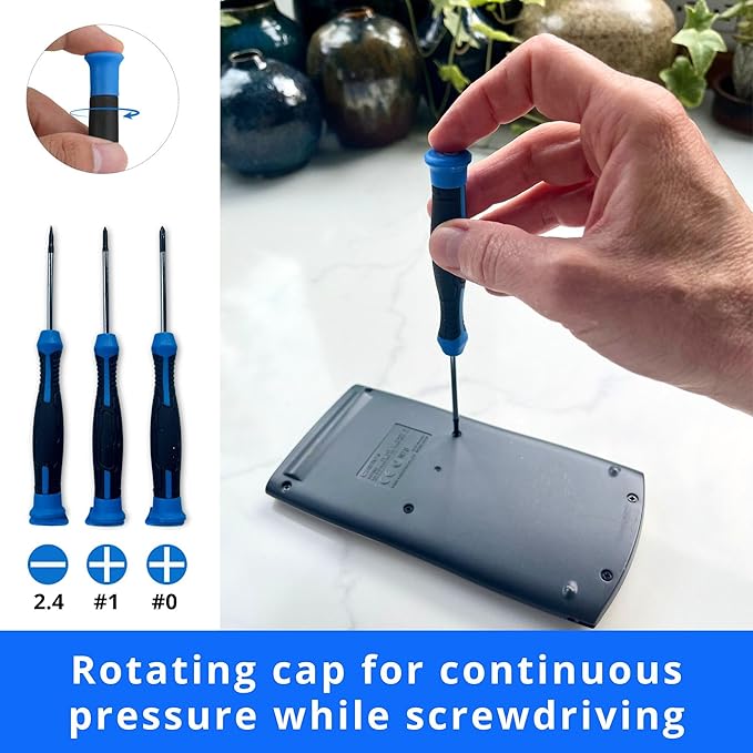 Apollo Tools 81-Piece Home Tool Set with 3.6V Li-Ion USB Cordless Screwdriver, Rotating Handle, LED Light, Hand Tools & Picture Hanging Kit – Compact Household Repair & DIY Kit, Blue/Gray DT2020